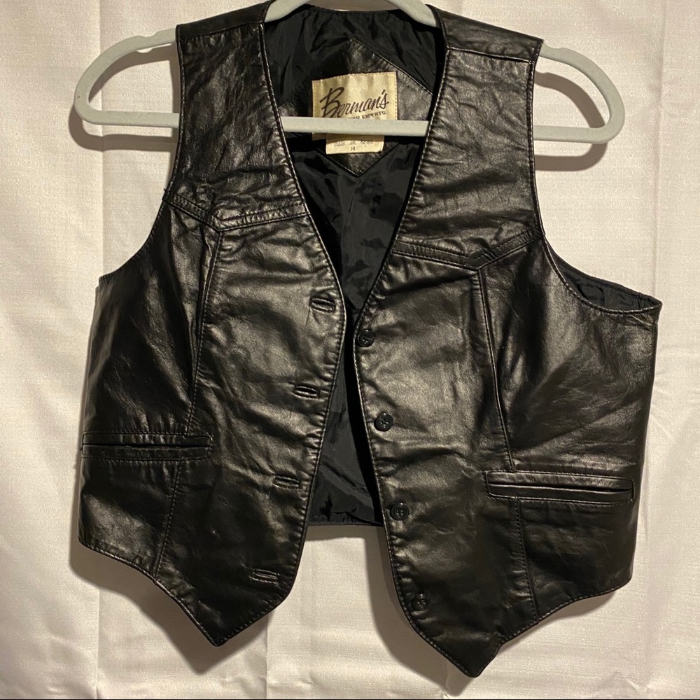Berman’s VINTAGE Leather Women’s Vest Size 14 EUC
